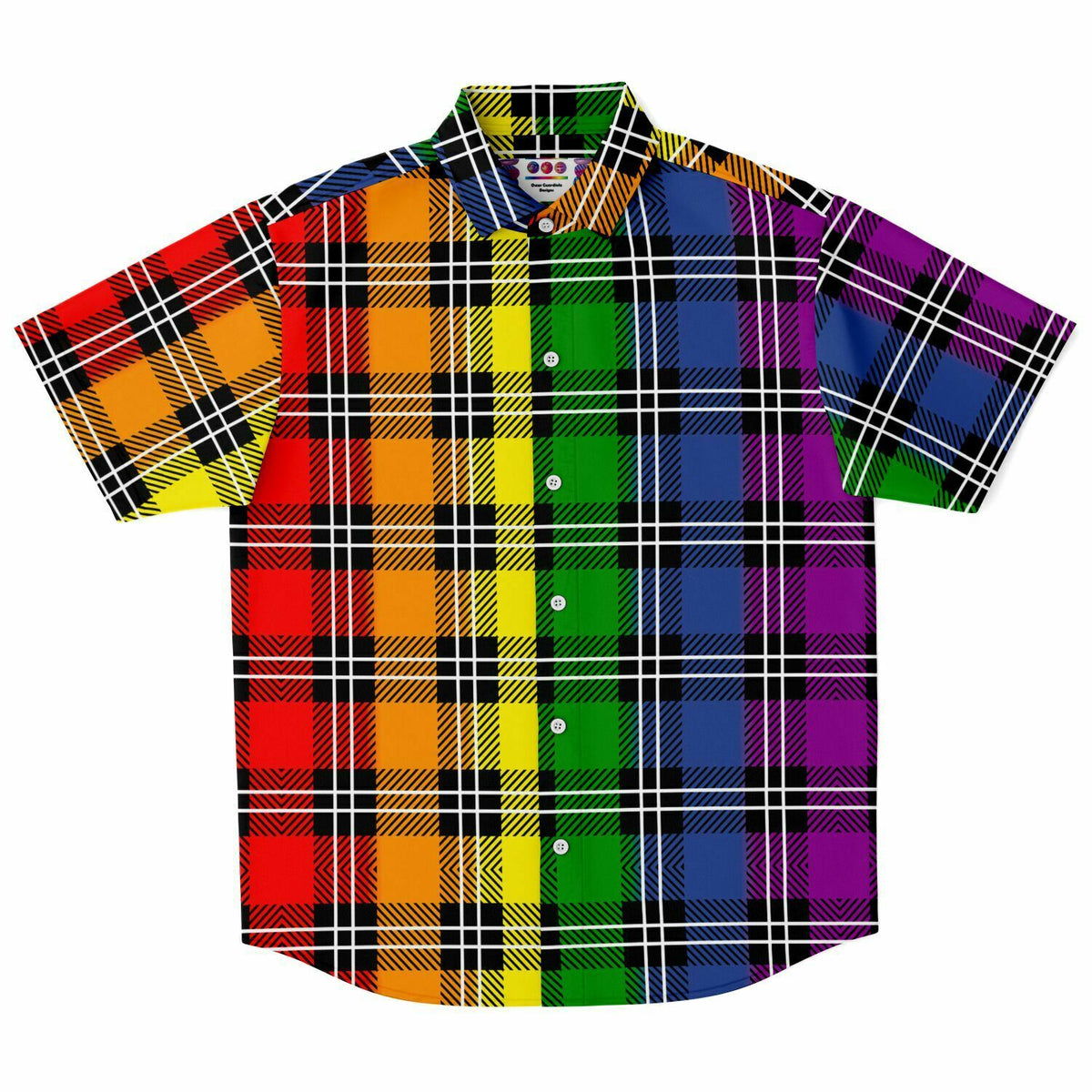 Boys Autumn Rainbow Plaid Button Down Shirt