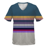 Gradient Stripes V-Neck T-Shirt