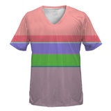 Gradient Stripes V-Neck T-Shirt