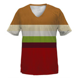 Gradient Stripe V-Neck T-Shirt