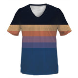 Gradient Stripes V-Neck T-Shirt