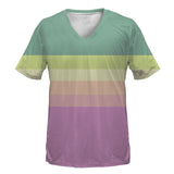 Gradient Stripes V-Neck T-Shirt