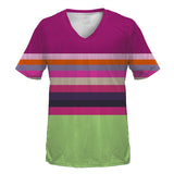 Gradient Stripes V-Neck T-Shirt