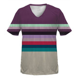 Gradient Stripes V-Neck T-Shirt