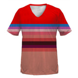 Gradient Stripes V-Neck T-Shirt