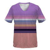 Gradient Stripes V-Neck T-Shirt