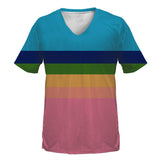 Gradient Stripes V-Neck T-Shirt