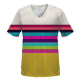 Gradient Stripes V-Neck T-Shirt