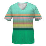 Gradient Stripes V-Neck T-Shirt