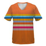 Gradient Stripes V-Neck T-Shirt