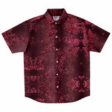 Embossed Claret Velvet Button Down Shirt 8