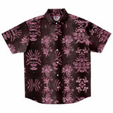 Embossed Pink Velvet Button Down Shirt 8