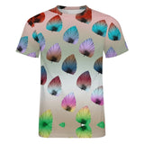 Gradient Leaves Pattern Cotton T-Shirt