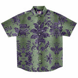 Embossed Purple Velvet Button Down Shirt 2