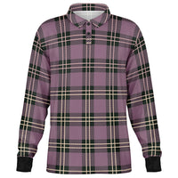 Soft Punk Plaid Long Sleeve Polo