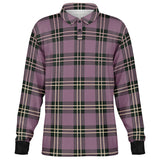 Soft Punk Plaid Long Sleeve Polo