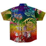 Embossed Rainbow Short Sleeve Button Down Shirt
