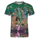 Embossed Green Foliage Cotton T-Shirt