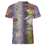 Embossed Streak Pattern Cotton T-Shirt 4