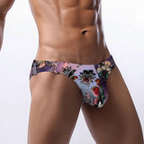 Men's Bikini Underwear Embossed Flower Pattern 1