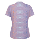 Women's Patterned Stand Up Collar Polo