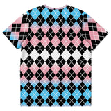 Transgender Flag Color Argyle T-shirt