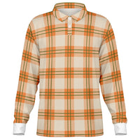 Nature Tunes Plaid Long Sleeve Polo