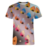 Gradient Leaves Pattern Cotton T-Shirt 7
