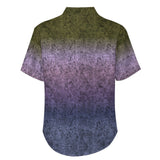Gradient Texture Pattern Faux Linen Button Down Shirt with chest pocket