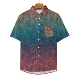 Gradient Texture Pattern Faux Linen Button Down Shirt with chest pocket 12