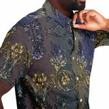 Linen Pattern Embossed Button Down Shirt 7