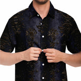 Embossed Black Velvet Button Down Shirt 4