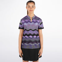 Purple Waves Stand Up Collar Polo