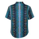 Tribal Pattern Faux Linen Shirt with pocket 8