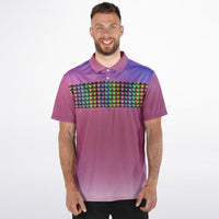 Gradient Flower Chest Polo Shirt