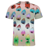 Gradient Leaves Pattern Cotton T-Shirt