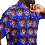 3D Blue Flower Button Down Shirt