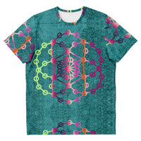 Teal Metallic Geometric T-shirt