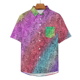Gradient Texture Pattern Faux Linen Button Down Shirt with chest pocket 9