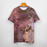 Embossed Wooden Texture Cotton T-Shirt