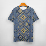 Unisex Blue Denim Pattern Cotton T-Shirt