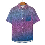 Gradient Texture Pattern Faux Linen Button Down Shirt with chest pocket 13