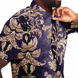 Embossed Champagne Velvet Button Down Shirt 6