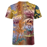 Embossed Flower Pattern Cotton T-Shirt 5
