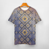 Lavender Fade Denim Pattern Cotton T-Shirt