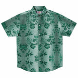 Embossed Teal Velvet Button Down Shirt 2