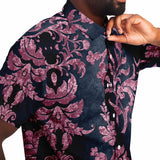 Embossed Pink Velvet Button Down Shirt 6