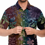 Embossed Rainbow Short Sleeve Button Down Shirt 4