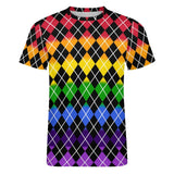 Pride Rainbow Colors Argyle Cotton T-Shirt 2