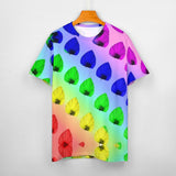 Gradient Leaves Pattern Cotton T-Shirt 11